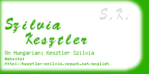 szilvia kesztler business card